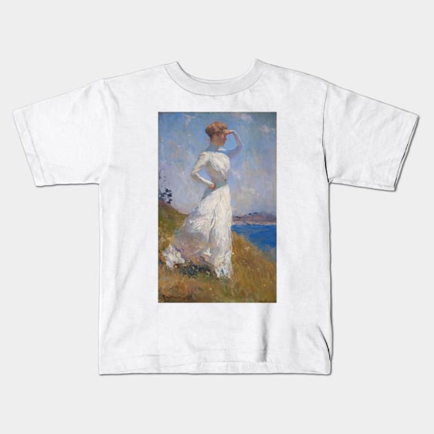 Sunlight Oil Painting by Frank Benson Kids T-Shirt by podartist